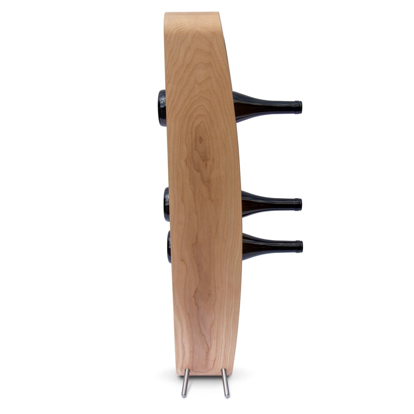 NordicStory Botellero hecho a mano de madera maciza roble EGG, puesto de vinos para 7 botellas